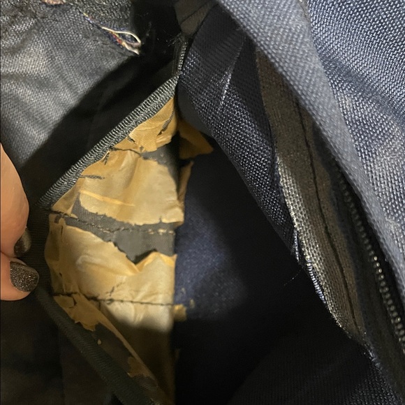 Jansport Navy and Tan w/Floral design Backpack - Picture 2 of 5